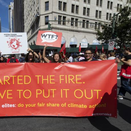 Protesters on the global climate strike